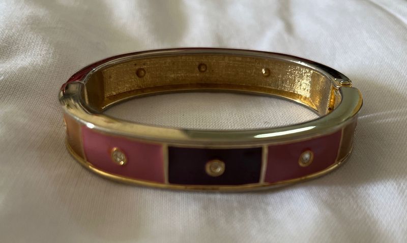 Chic Enamel &amp; Stone Bangle Bracelet