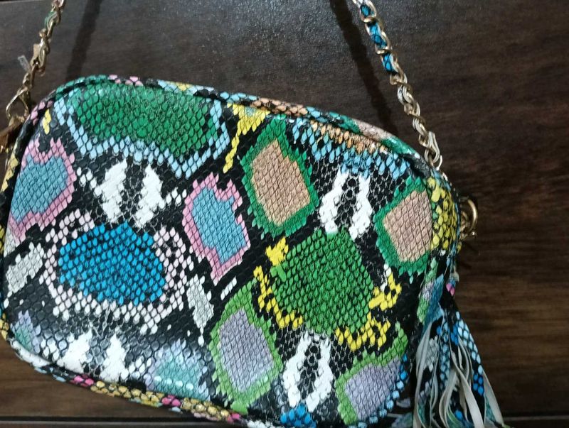 Stylish Snake Print Crossbody Bag