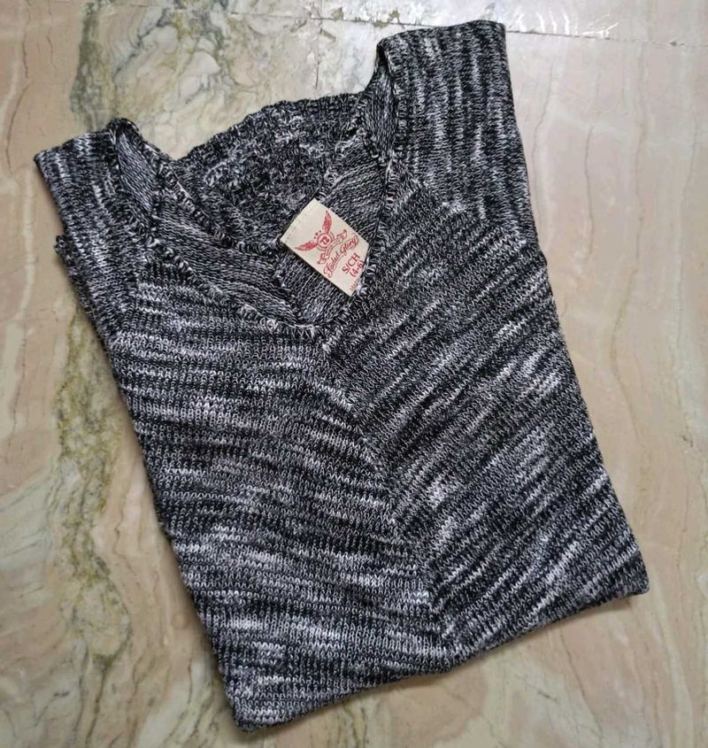 Marled Knit V-Neck Top (USA)