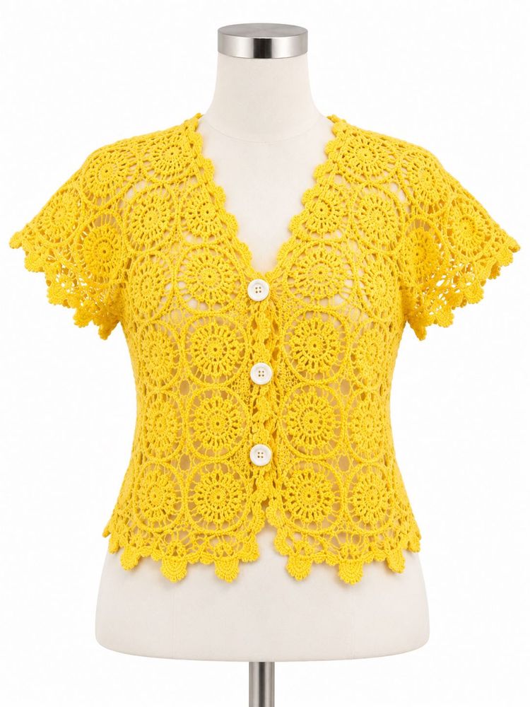 Crochet Button-Up Top