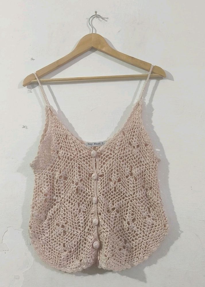 Crochet Button-Down Tank