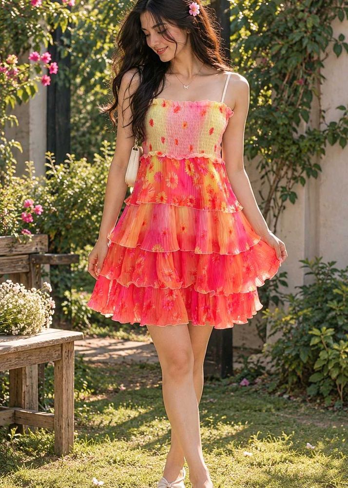 Bohemian Tiered Floral Mini Dress