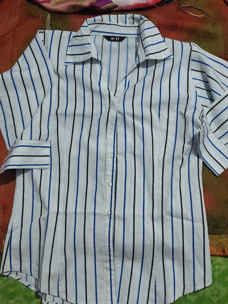 Striped Button-Up Shirt