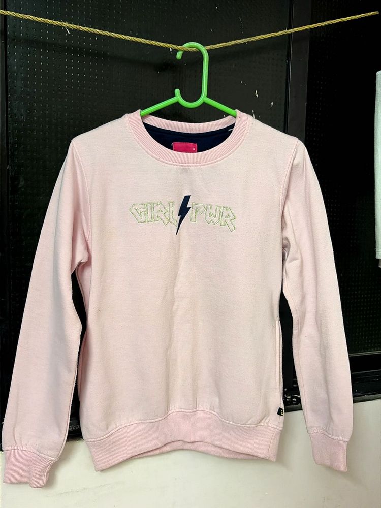 Pink "Girl Pwr" Graphic Sweatshirt