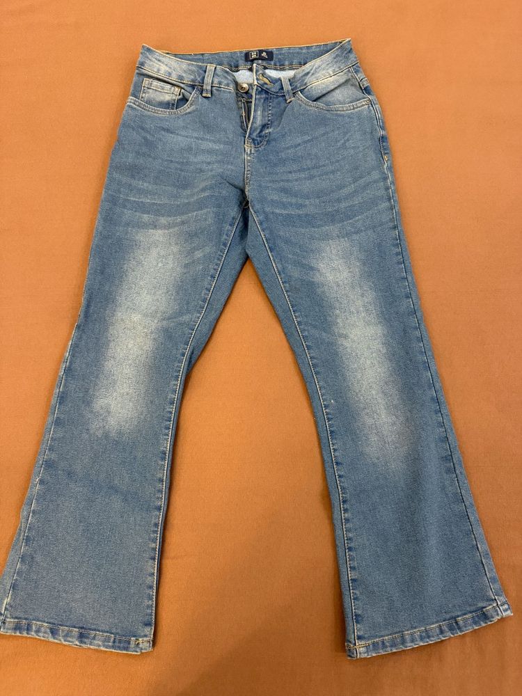 Light Wash Flared Jeans