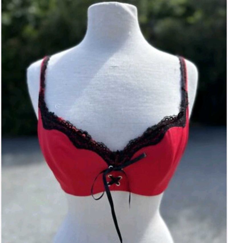 Red &amp; Black lace Bra