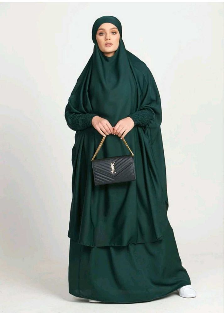 Elegant Green jilbab Abaya Gown