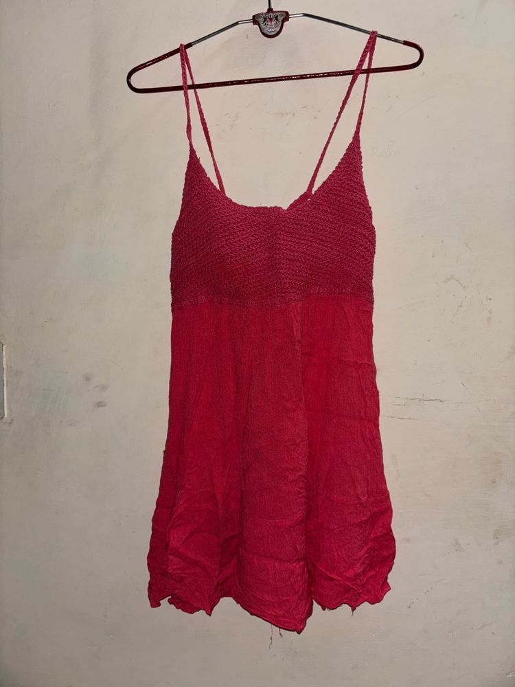 magenta Sleeveless Mini Dress