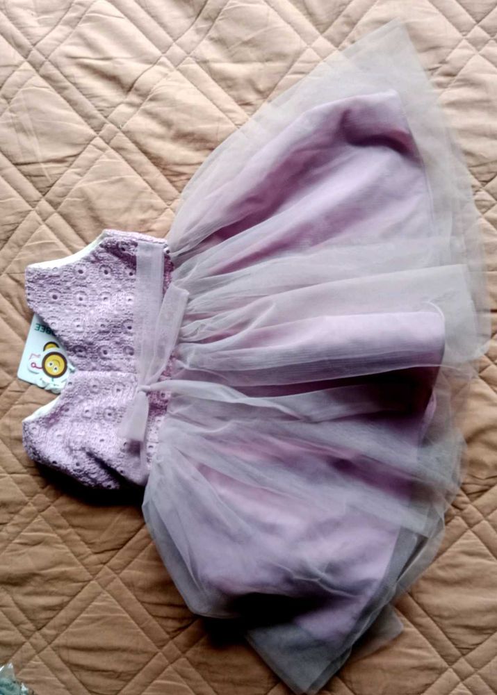 🫴🏻offer Lavender Tutu Dress with Lace Bo