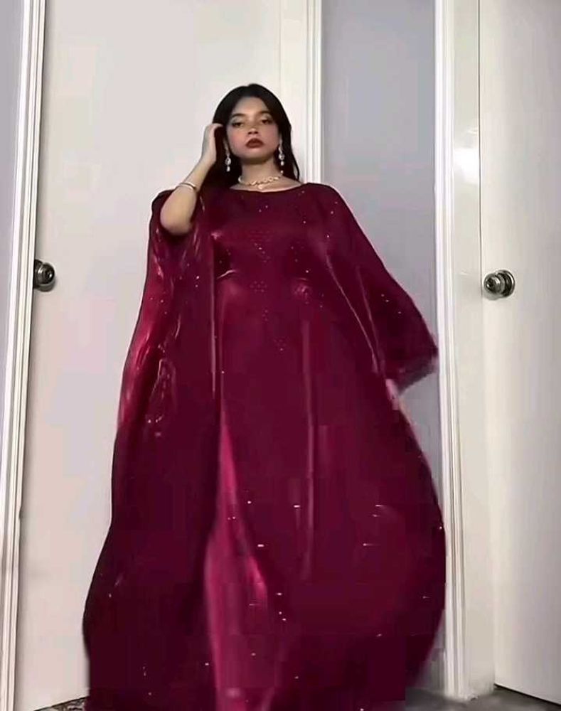 Elegant Maroon Sequined Gown