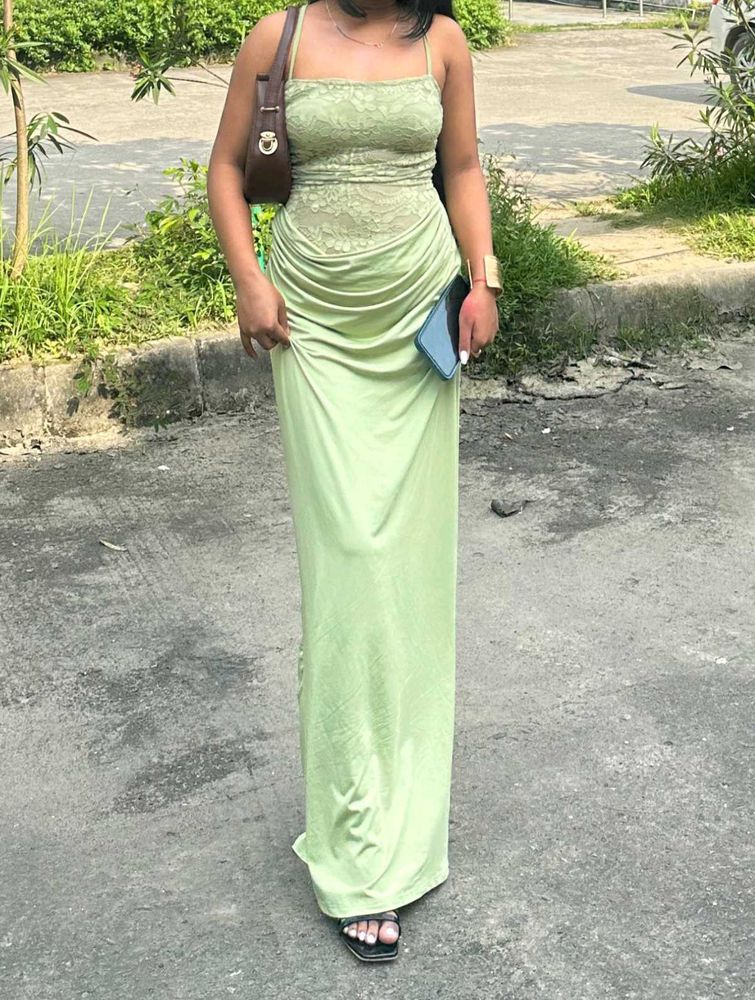 green lace savana dress
