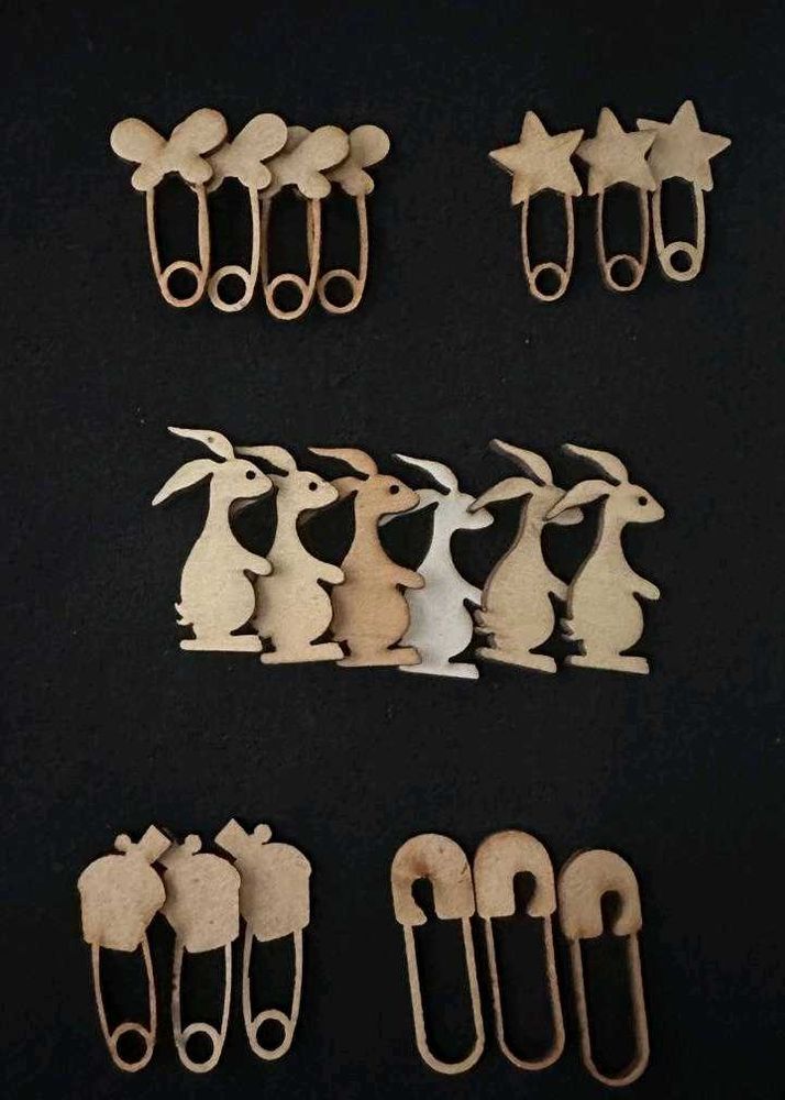 Wooden Safety Pin Embellishments