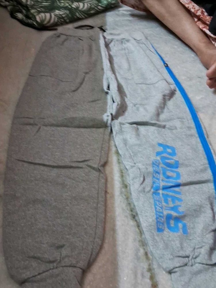 Men's Grey Joggers with Blue Stripe