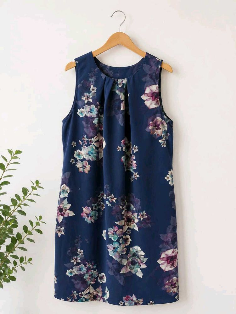 Chic Sleeveless Floral Print Dress