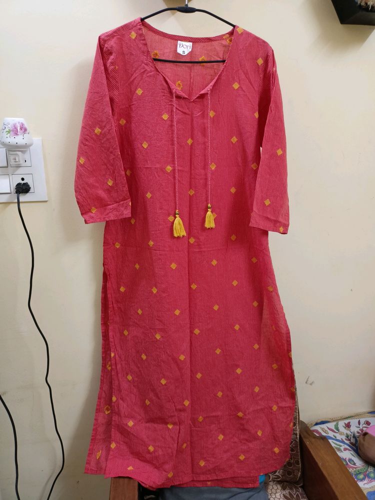 Cotton Kurti With Thread Work 🧡🟡
