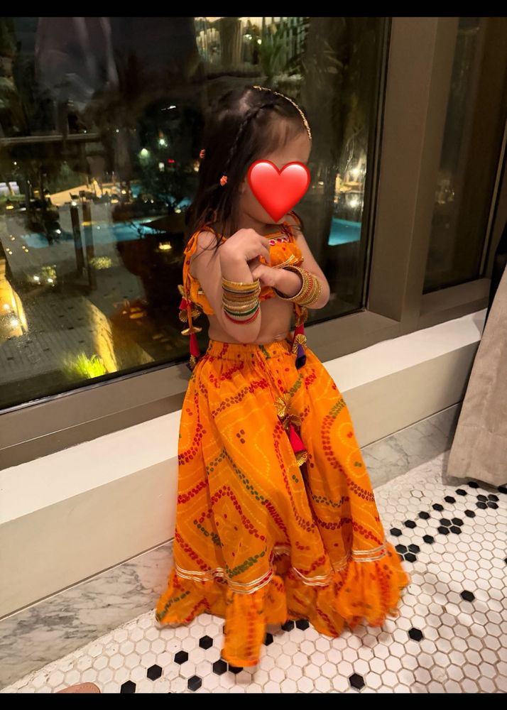 Vibrant Orange Ethnic Dress for Girls