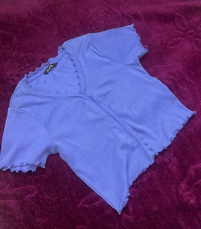 Cute Purple Lettuce Trim Top