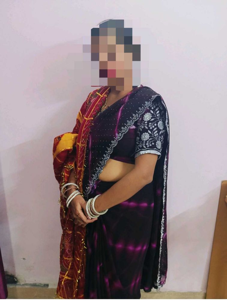 Elegant Purple Saree with Embellished Blouse