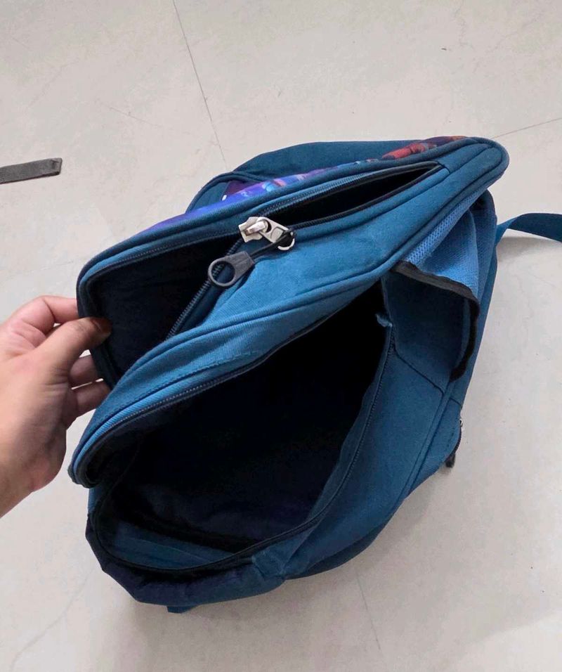 Blue Backpack with Zippers
