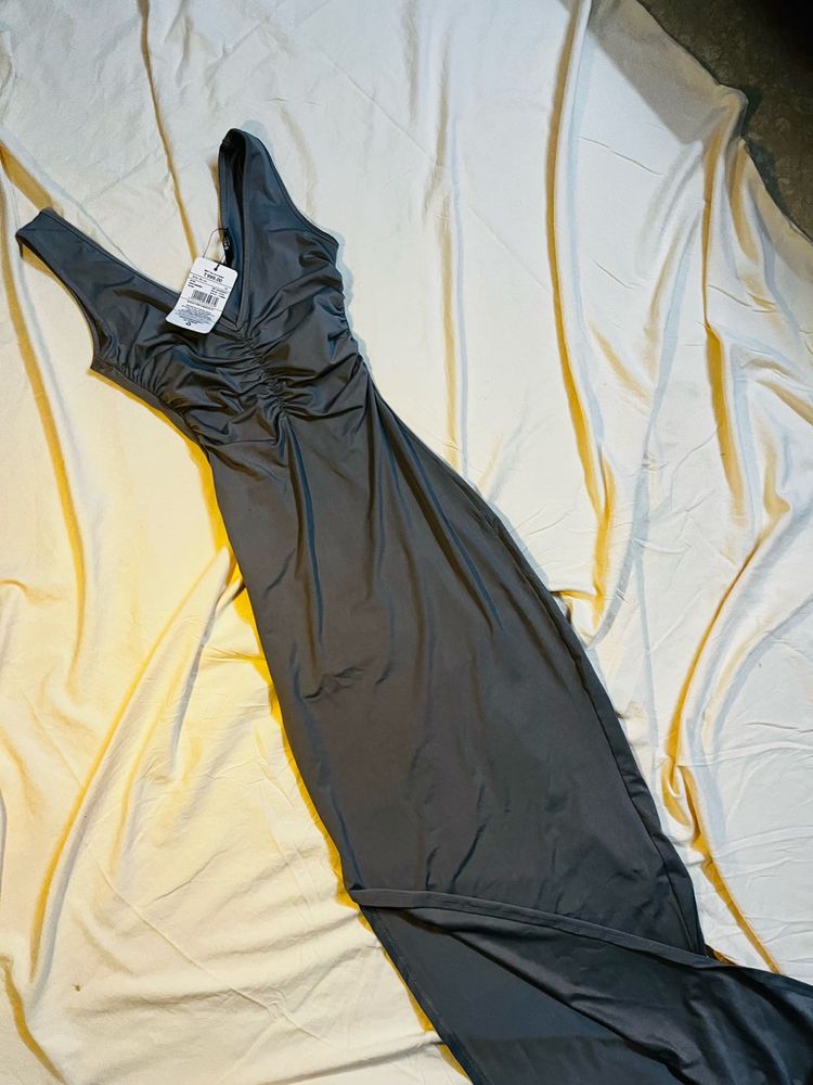Elegant Ruched Maxi Dress.