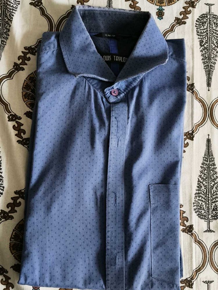 Louis Taylor Blue Dot Pattern Shirt