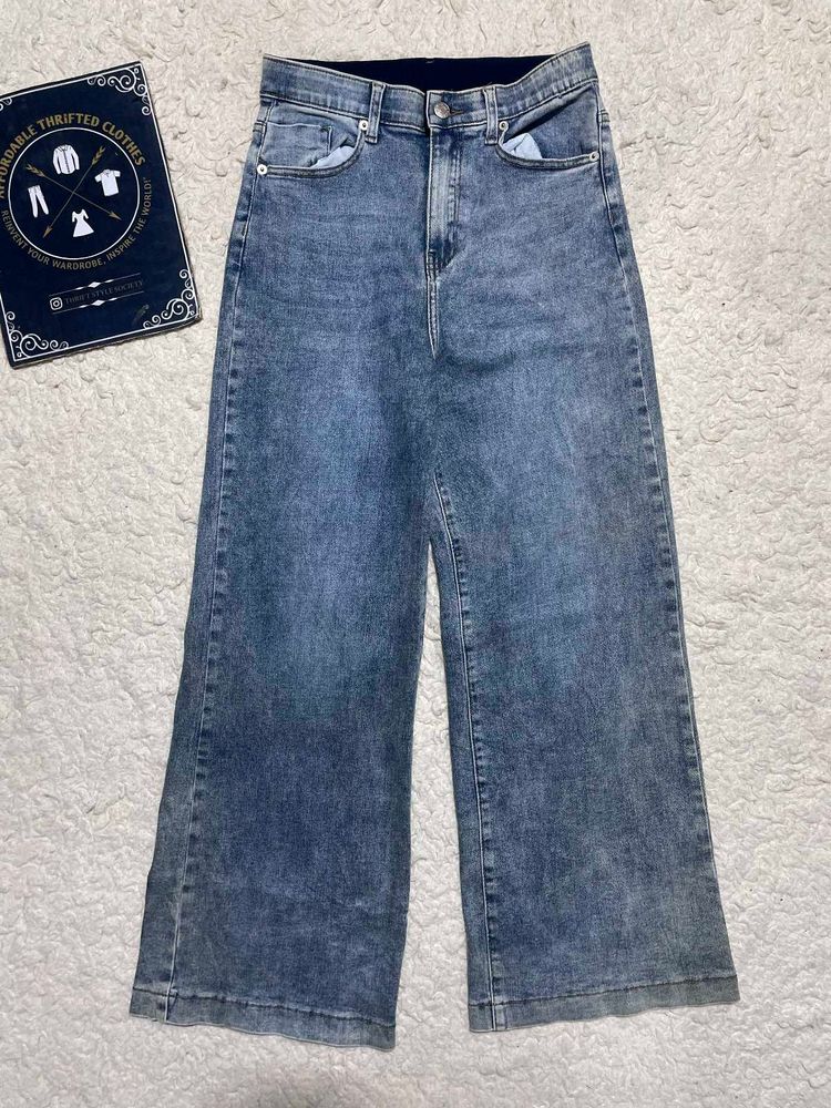 Women's Wide Leg Acid Wash Jeans