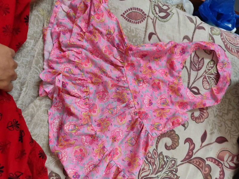 Pink Floral Print Blouse