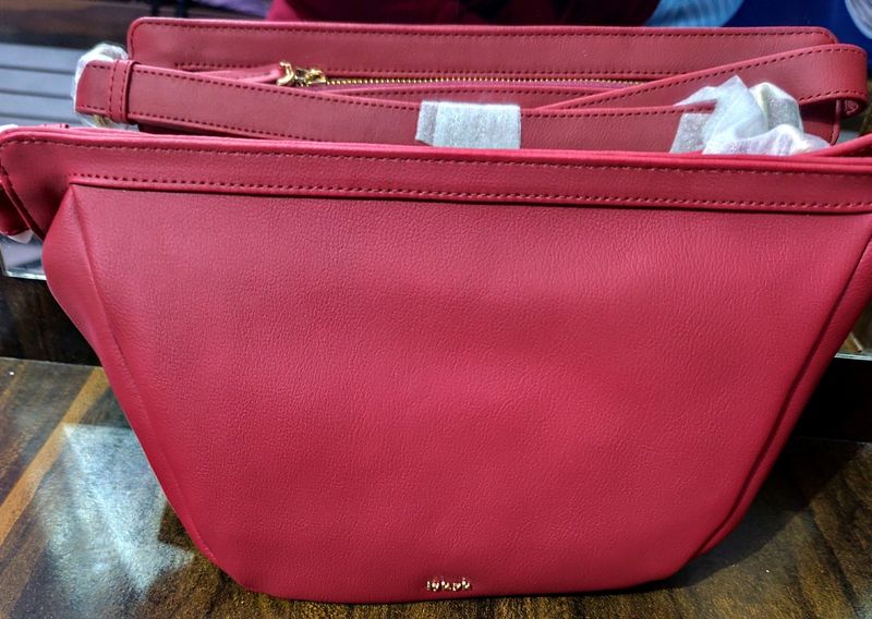 Iykyk Maroon Sold Crossbody Bag