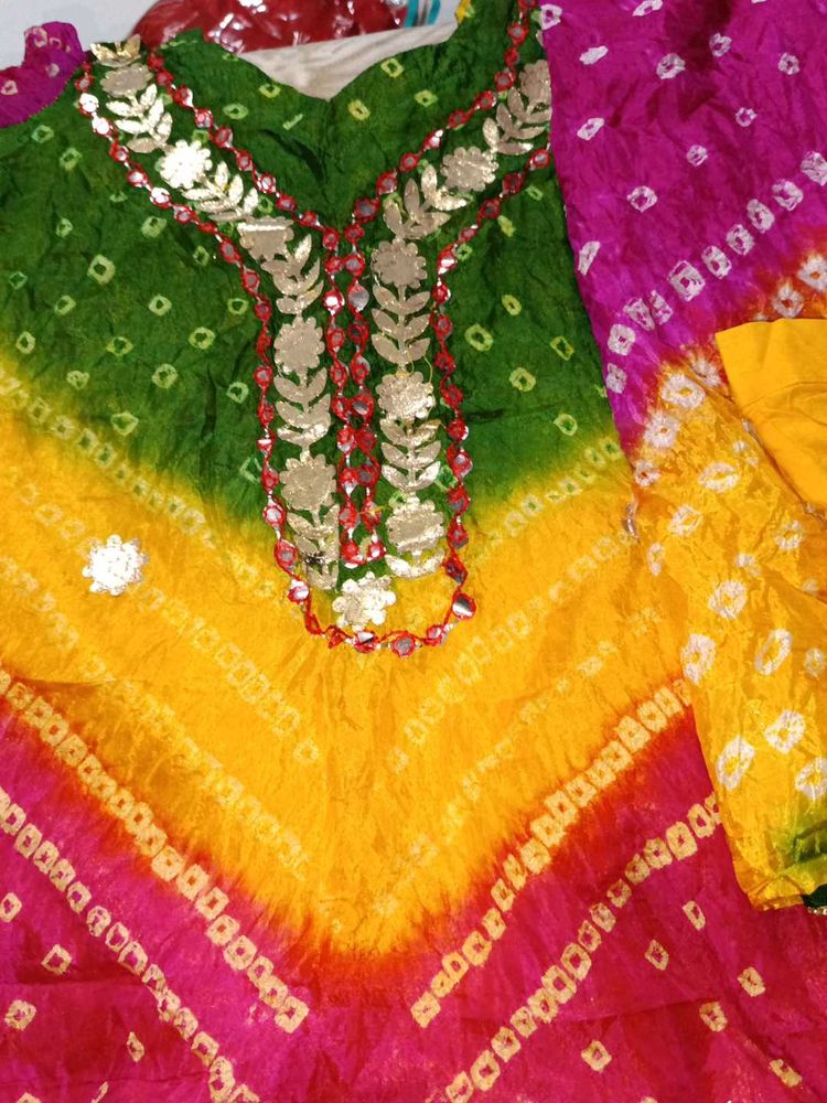 Vibrant Bandhani Kurta Set