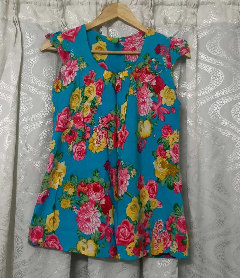 Vibrant Floral Print Top