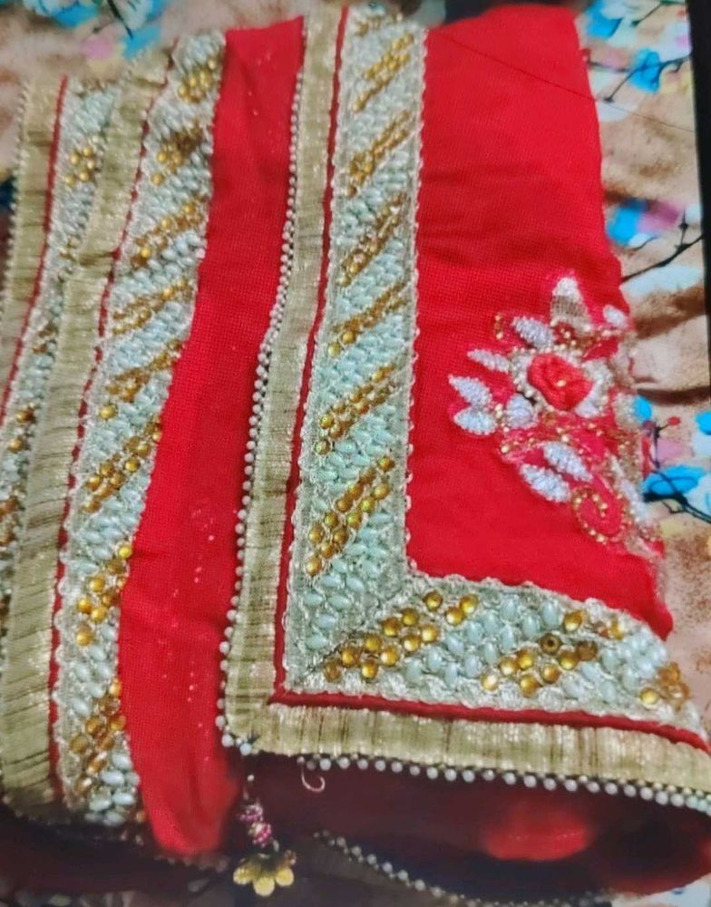 elegant beutiful heavy work georgette saree