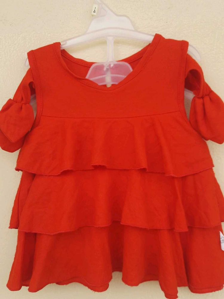 Red Ruffle Baby Doll Tops