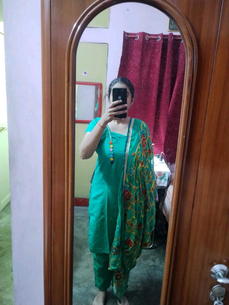Elegant Teal Kurta Set with Dupatta
