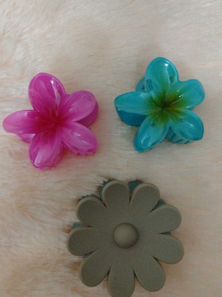 Cute Flower Hair Clips (Set of 3)