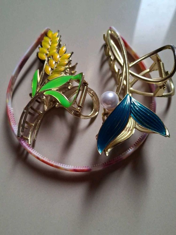 Cute Floral Hair Claw Clips Set