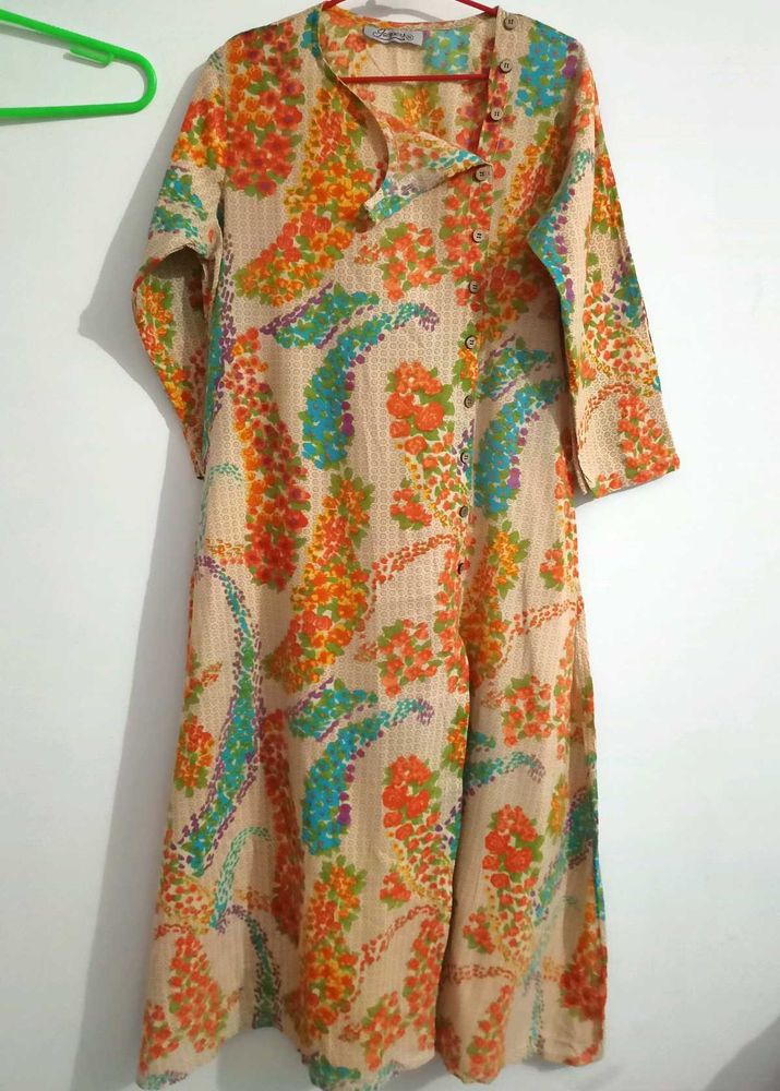 Vibrant Floral Print Kurta