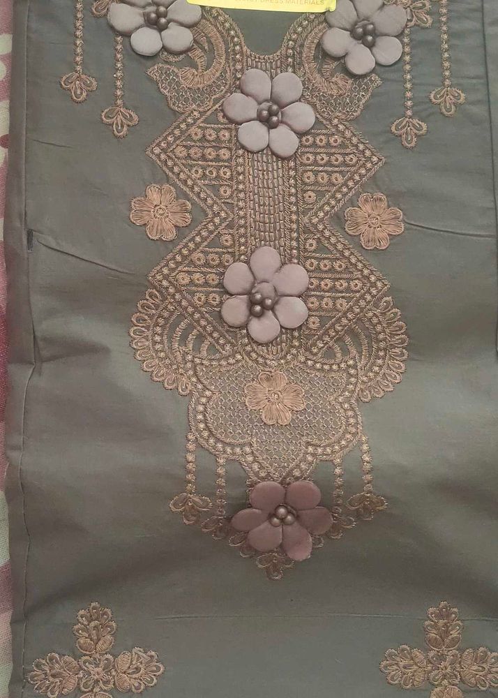 grey color partywear suit papper cotton fabric