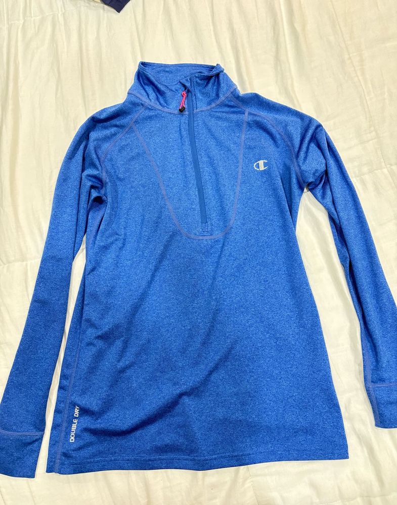 Champion Blue "Double Dry" Athletic Pullover