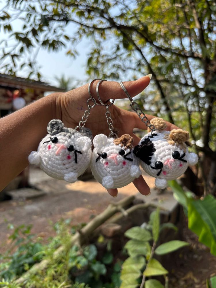 Crochet Cat Keychains (Set of 3)