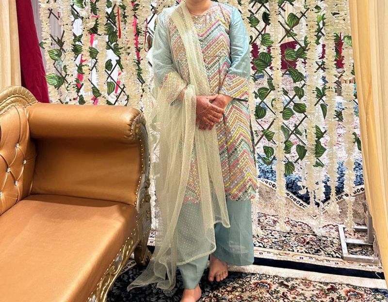 Beautiful Kurti And Divider Customized