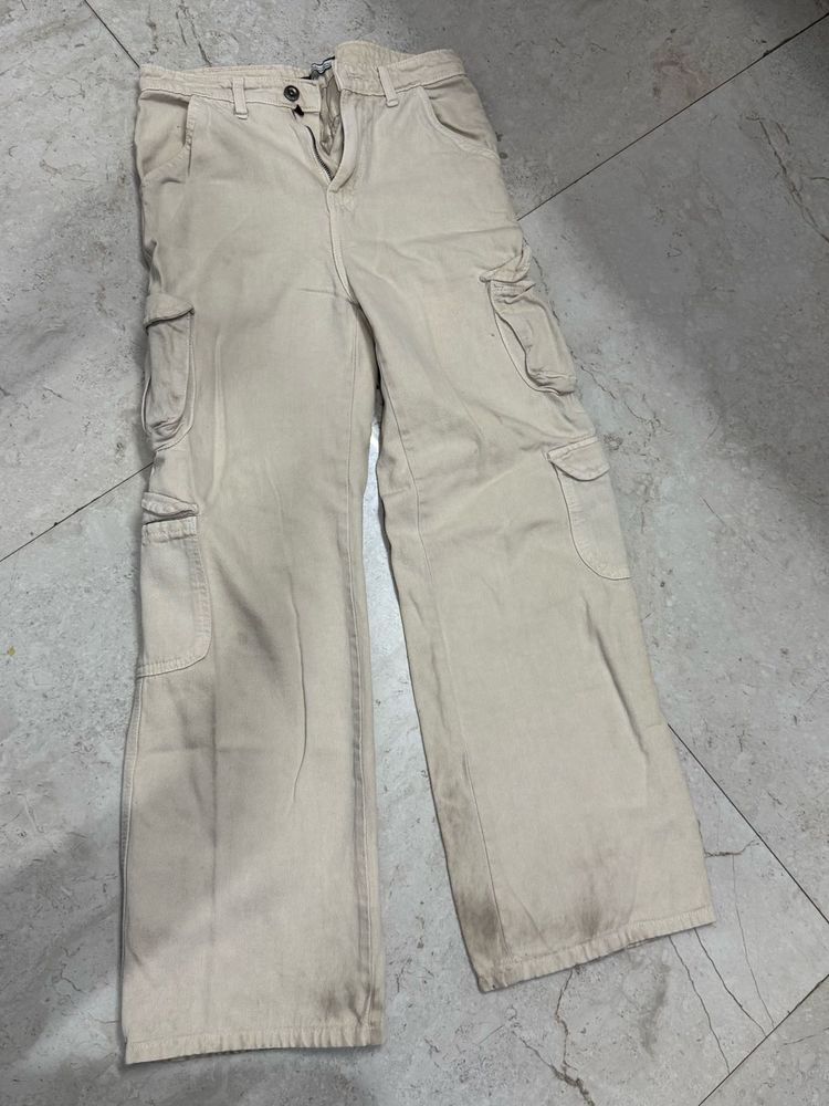 Beige Cargo Pants