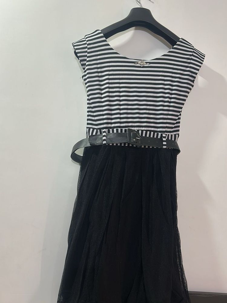 Striped Fit &amp; Flare Dress