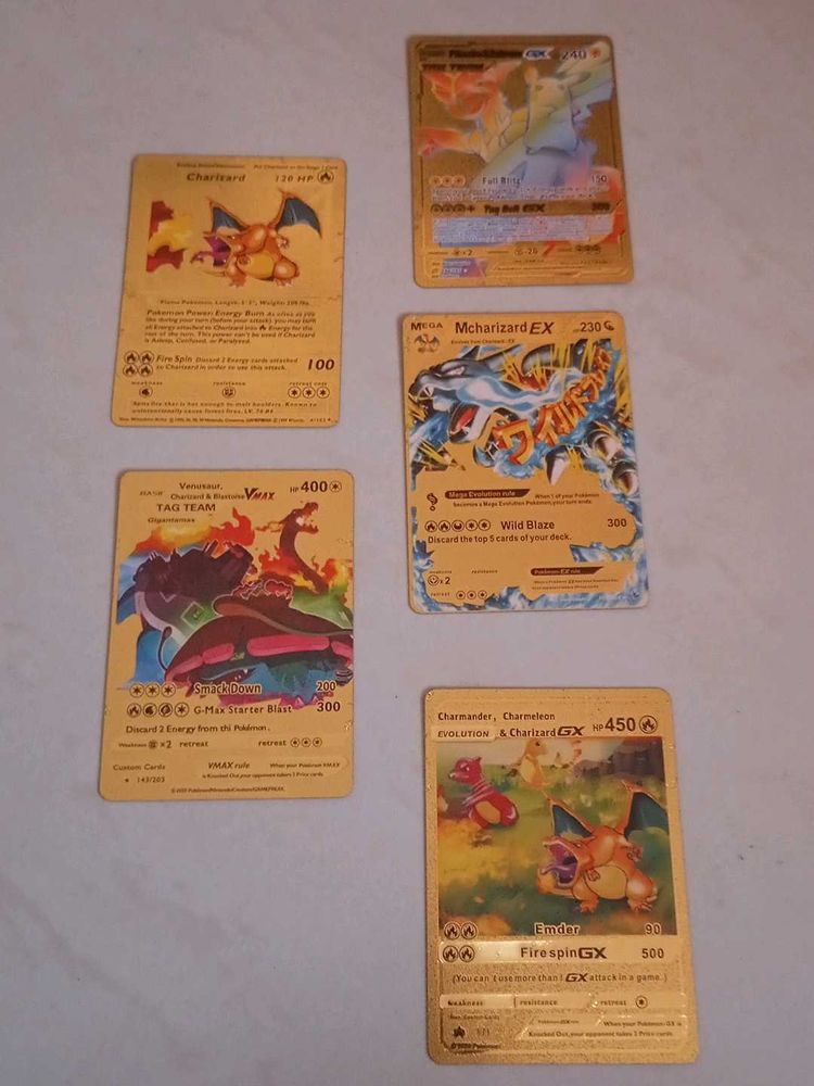 Pokemon Gold Charizard Cards Collection