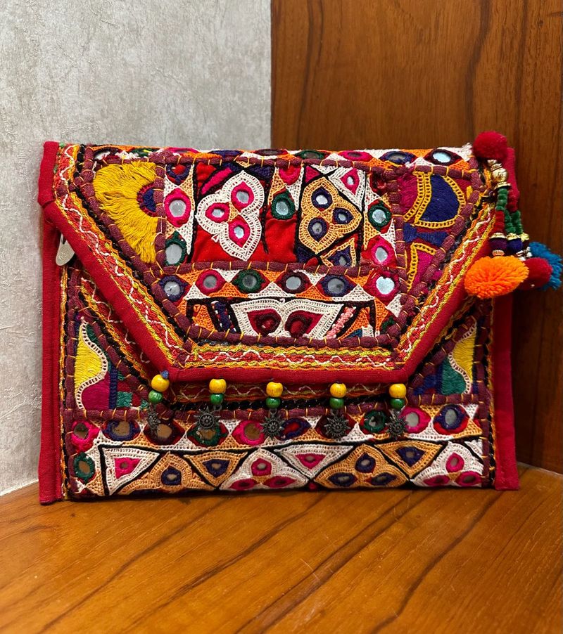 Banjara Embroidered Clutch Bag + Sling