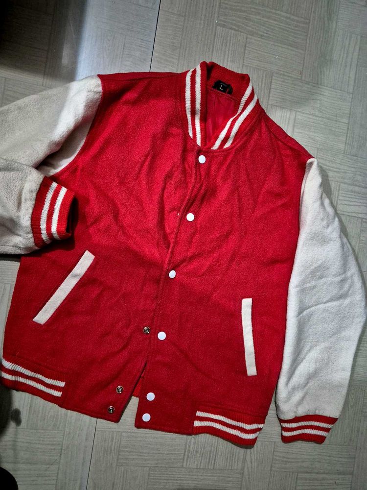 Red &amp; White Varsity Jacket
