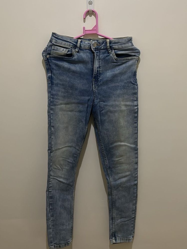 Washed Blue Skinny Fit Jeans