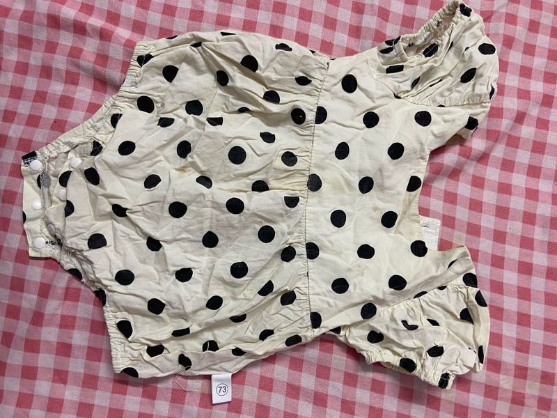Cute Polka Dot Baby Romper