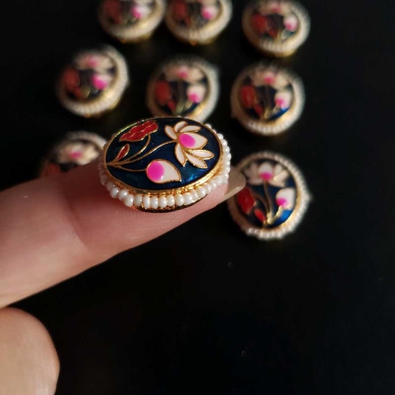 Floral Enamel lotus beads