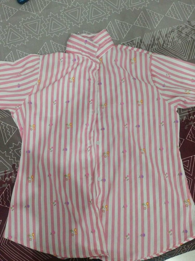 Pink Striped Vintage Blouse
