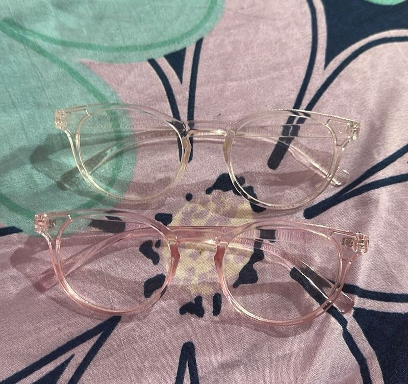 White And Pink Frame Glasses (2-Pack)